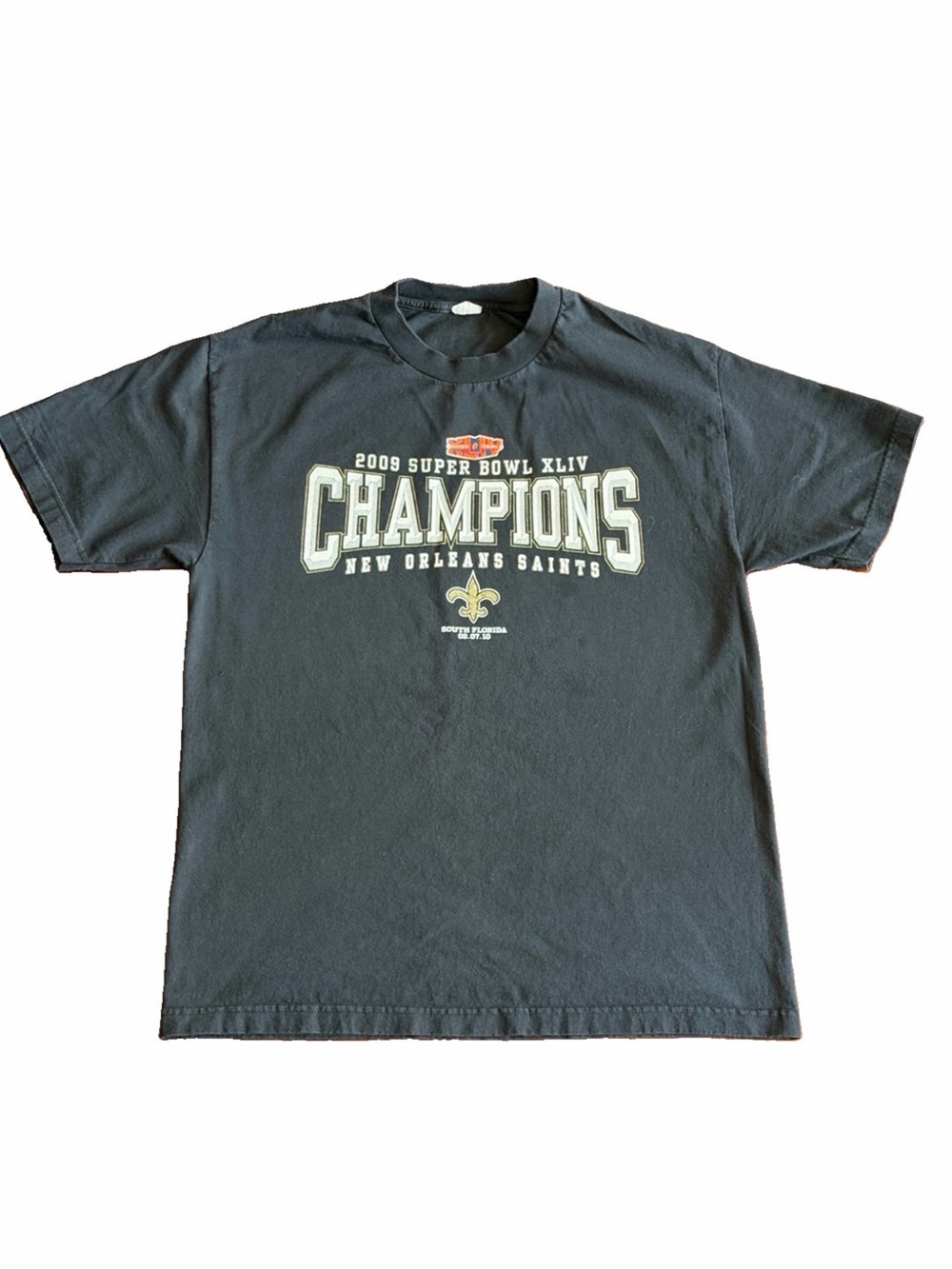 Alstyle Black New Orleans Saints 2009 Super Bowl Champions T-Shirt